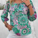 LUNE Camisa Con Estampado Floral Y Cintura Con Lazo En El Cuello