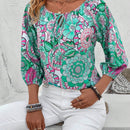 LUNE Camisa Con Estampado Floral Y Cintura Con Lazo En El Cuello