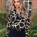 Clasi Blusa con estampado escote drapeado