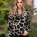 Clasi Blusa con estampado escote drapeado