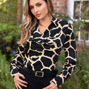 Clasi Blusa con estampado escote drapeado