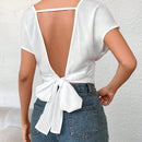 Frenchy Blusa De Moda Para Mujer Con Detalle De Lazo En La Espalda Al Descubierto