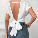 Blusa De Moda Para Mujer Con Dee De Lazo En La Espalda Al Descubierto