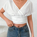Blusa De Moda Para Mujer Con Dee De Lazo En La Espalda Al Descubierto
