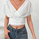 Frenchy Blusa De Moda Para Mujer Con Detalle De Lazo En La Espalda Al Descubierto