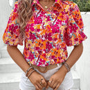 VCAY Camisa De Manga Corta Con Estampado Floral Para Mujer