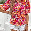 VCAY Camisa De Manga Corta Con Estampado Floral Para Mujer