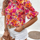 VCAY Camisa De Manga Corta Con Estampado Floral Para Mujer