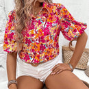VCAY Camisa De Manga Corta Con Estampado Floral Para Mujer