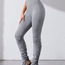 Tall Pantalones Ajustados Con Diseno Plisado Y Con Abertura De Color Liso Para Mujer