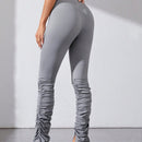 Tall Pantalones Ajustados Con Diseno Plisado Y Con Abertura De Color Liso Para Mujer