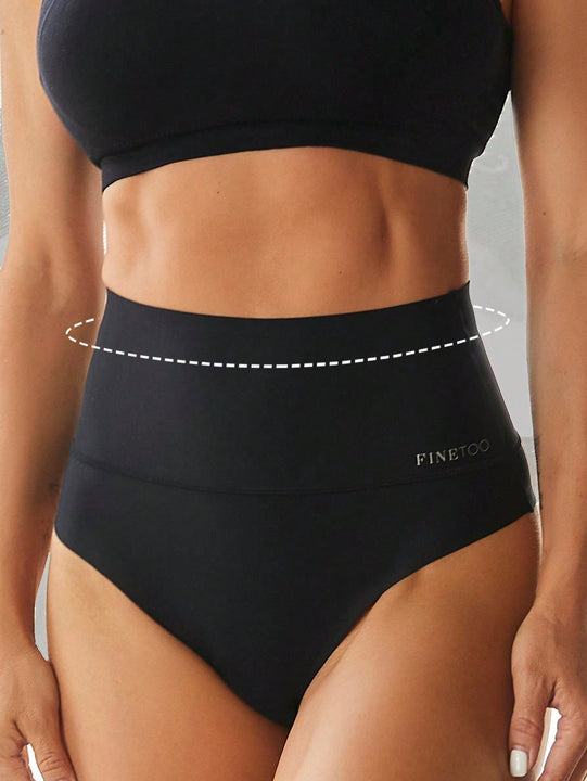 Tanga Con Control De Barriga De Cintura Alta, Sin Costuras, Adhesivo Antideslizante, 1 Pieza Para Mujer