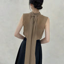 DAZY Camisa Elegante De Mujer Sin Mangas Con Corbata.