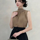 DAZY Camisa Elegante De Mujer Sin Mangas Con Corbata.