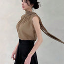 DAZY Camisa Elegante De Mujer Sin Mangas Con Corbata.