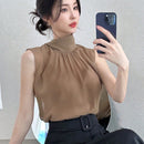 DAZY Camisa Elegante De Mujer Sin Mangas Con Corbata.