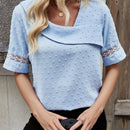 Frenchy Camisa Para Mujer Con Panel De Encaje Y Cuello Irregular