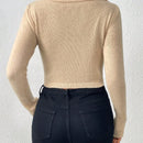 Essnce Sweater Con Cuello En V Y Bajo Dividido