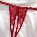 Classic Sexy 3 Piezas Tanga Sexy De Encaje Con Entrepierna Abierta