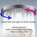 1 pza. Cabezal de ducha de alta presión ajustable, rociador superior de 6 velocidades, cabezal de ducha de mano individual presurizado, rociador de lluvia, accesorios de baño