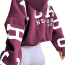 Ezwear sudadera con capucha informal para mujer con estampado de letras, para otono/invierno
