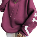 Ezwear sudadera con capucha informal para mujer con estampado de letras, para otono/invierno