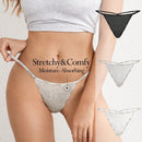 Leisure Ropa Interior Tipo Tanga Con Tiras Estampadas Y Letras Para Mujer