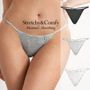 Leisure Ropa Interior Tipo Tanga Con Tiras Estampadas Y Letras Para Mujer