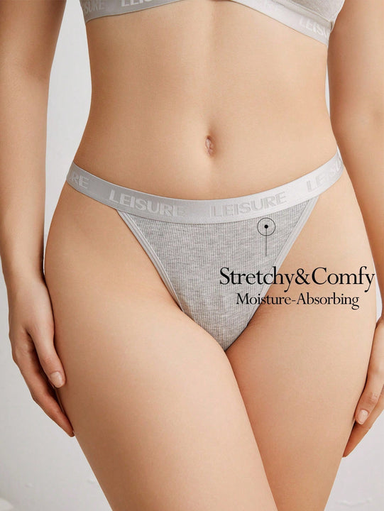 Tangas De Tanga De Canale Con Detalle De Letras Y Cinta Jacquard Para Mujer