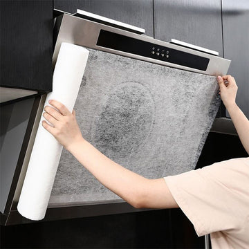Tela no tejida resistente al calor absorbente de aceite cubierta de humo y polvo para campana extractora - membrana de filtro de alta temperatura, accesorio de limpieza de cocina sin olor, no requiere batería