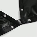 ROMWE Grunge Punk Conjunto De Ropa Interior De PU Con Cuello Halter Decorativo Con Cuentas
