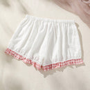 Pantalones Cortos De Seguridad De Lunares Con Volantes