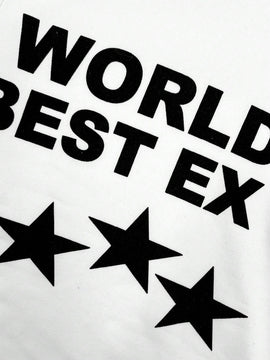 Camiseta De Manga Corta Con Patron De Estrella Para Mujer