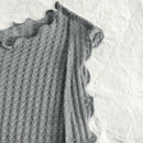 EZwear Top Corto De Punto Gris Para Mujer Con Dobladillo Estilo Lechuga
