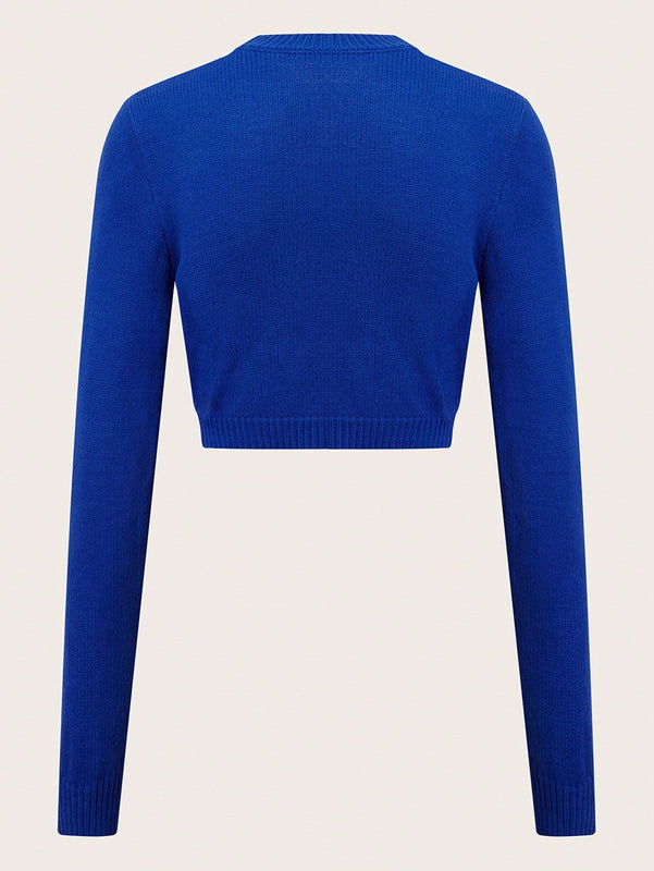 EZwear Jersey Corto De Manga Larga Con Patron De Estrellas Para Mujer