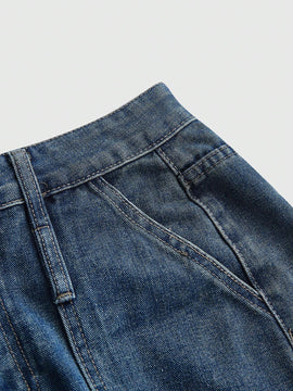 ROMWE Pantalones Anchos De Mezclilla Para Mujer