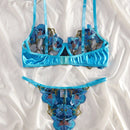 Conjunto De Lenceria Para Mujer Con Encaje Y Bordado De Parche