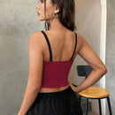 EZwear Atuendos De Verano Top De Tirantes Bordado Con Arana Para Mujer Con Borde Recortado