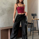 EZwear Atuendos De Verano Top De Tirantes Bordado Con Arana Para Mujer Con Borde Recortado