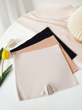 Conjunto De 3 Piezas De Pantalones Cortos De Seguridad Solidos Para Mujer