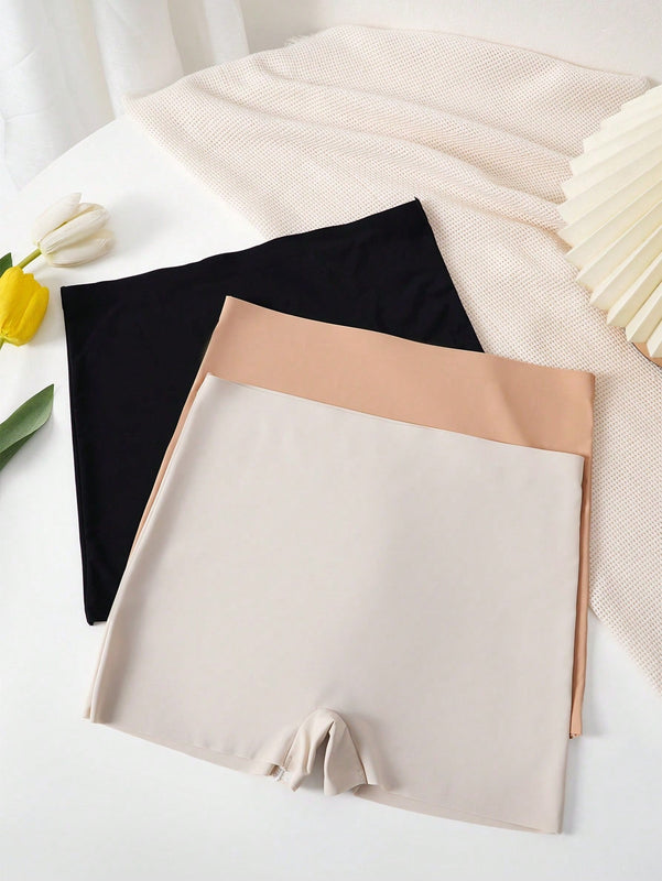 Conjunto De 3 Piezas De Pantalones Cortos De Seguridad Solidos Para Mujer