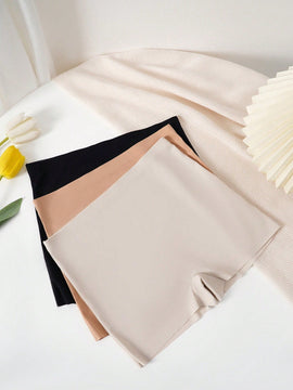 Conjunto De 3 Piezas De Pantalones Cortos De Seguridad Solidos Para Mujer