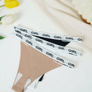 Ropa Interior De Tanga Con Correa Con Estampado De Letras De 3 Piezas Para Mujer
