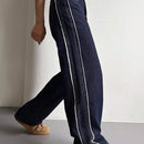 DAZY Pantalones Jeans De Pierna Ancha De Patchwork Con Abertura Lateral Y Bolsillo Diagonal