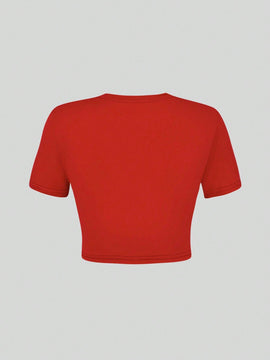 Camiseta De Manga Corta Con Eslogan Impreso