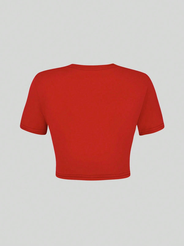Camiseta De Manga Corta Con Eslogan Impreso