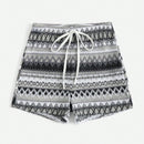 WYWH Pantalones Cortos De Punto Con Estampado Geometrico Para Mujer