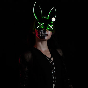 Máscara LED Conejo Media Cara Disfraz Halloween PG395NEON