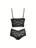 Conjunto de lenceria sexy para mujer con bralette y ropa interior de encaje