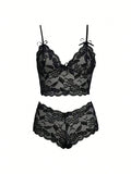 Conjunto de lenceria sexy para mujer con bralette y ropa interior de encaje